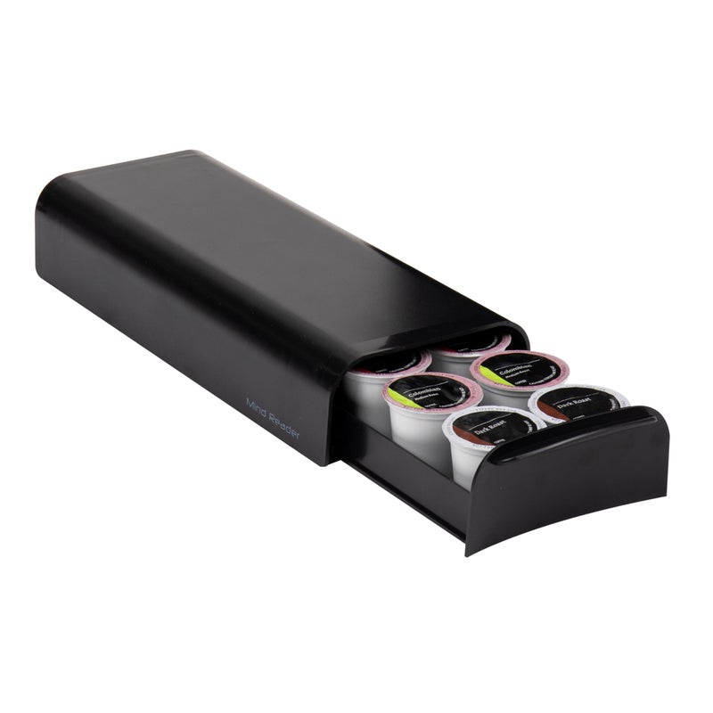 Mind Reader Anchor Collection, Single Serve Coffee Pod Drawer, 12-14 Coffee Pod Capacity, Countertop Organizer, Black - Image 1